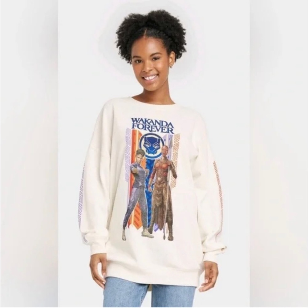 Marvel Black Panther Wakanda Forever Oversized Sweatshirt